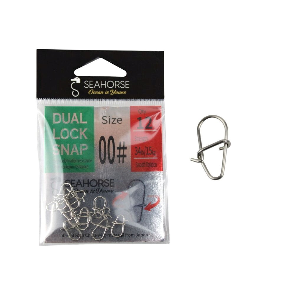 Sea Horse Dual Lock Snap Nickel #00 Qty:12
