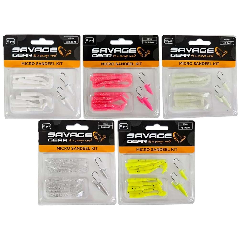 Savage gear Lrf Micro Sandeel Kit 12 Adet(1+1.5+5) Sahte Balık