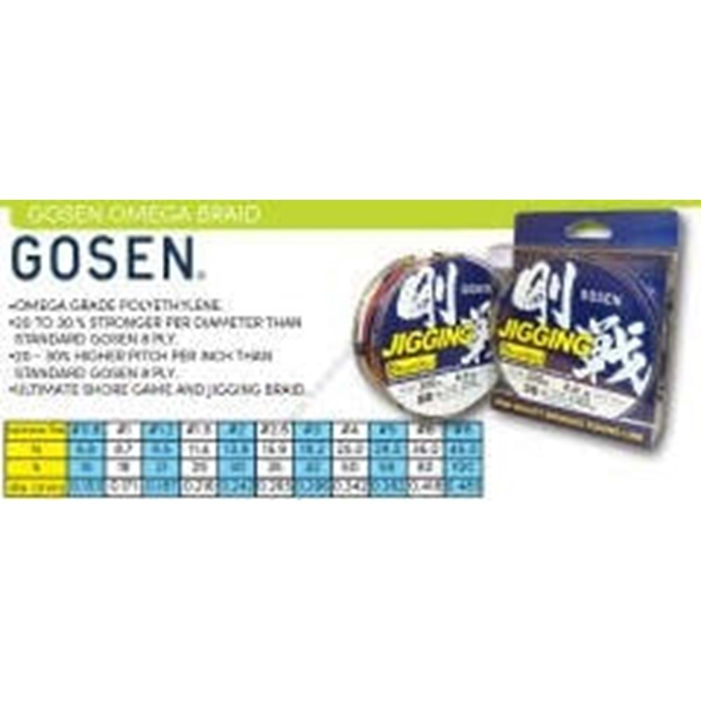 Gosen Jigging 8 Braid Multi Color 300mt İp Misina