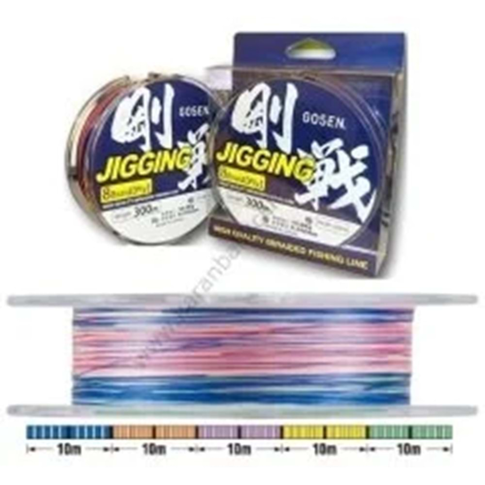 Gosen Jigging 8 Braid Multi Color 300mt İp Misina