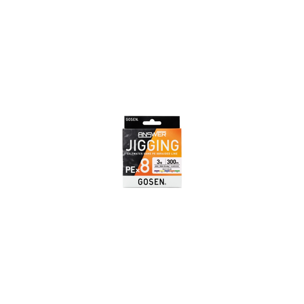Gosen Jigging Answer PE 8 Örgü Jig ve Tai Rubber İpi 300mt Multi Color - PE 3.0- 45 LB
