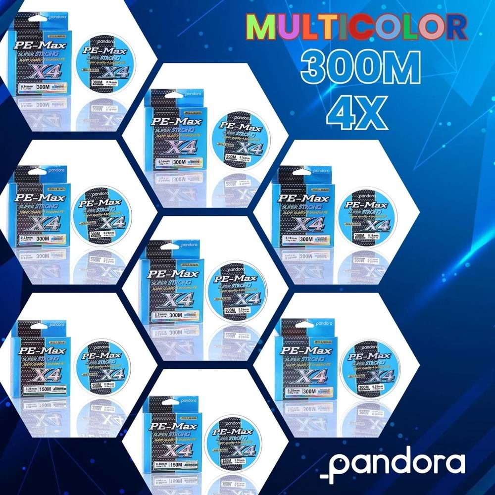 Pandora Pandora PE-Max 4X 300 Mt Multi Color İp Misina