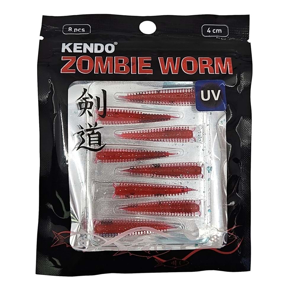 Kendo Zombie Worm Lrf Silikonu 4cm 8 Adet