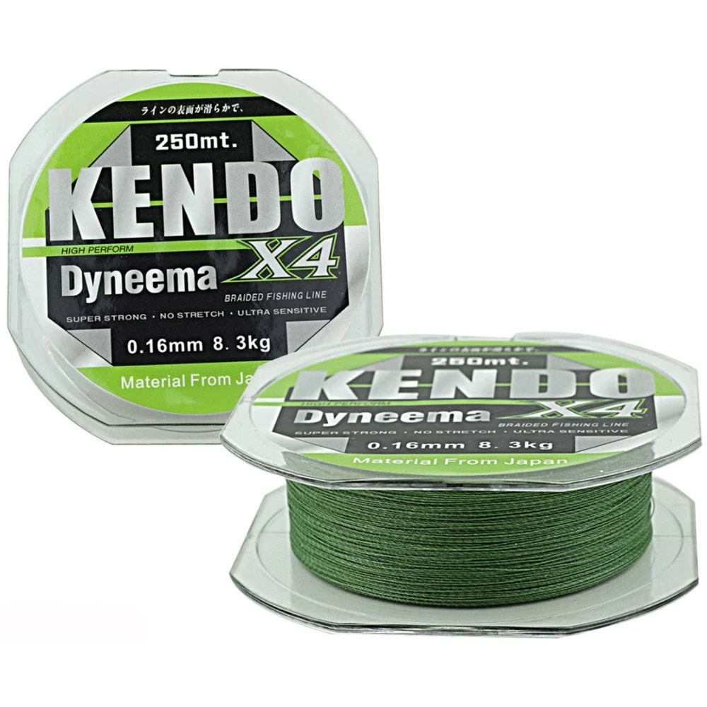 Kendo Dynema 4 Örgü 250Mt (Green)