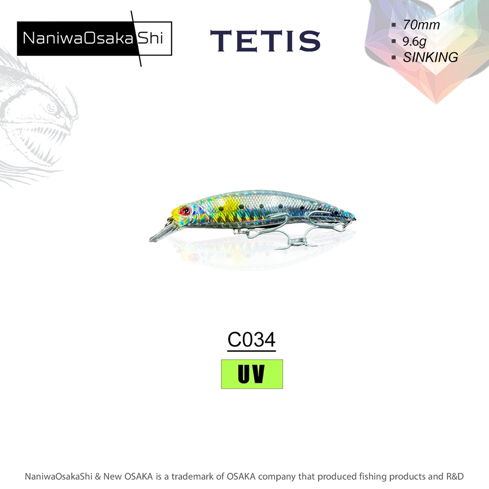 NANIWAOSAKASHI TETIS 70MM 9.6G SINKING SAHTE BALIK - C034