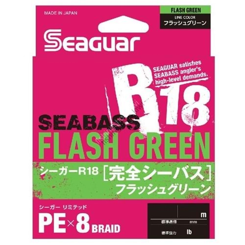 Seaguar Flash Green PE 8 Örgü Spin İp Misina 150mt Açık Yeşil