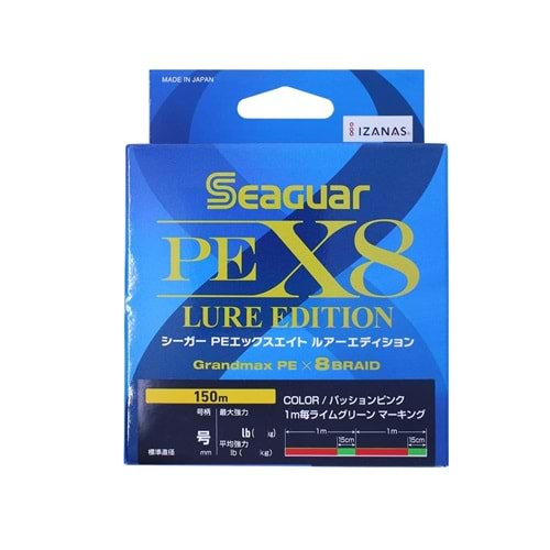 Seaguar Lure Edition PE 8 Örgü Spin İp Misina 150mt Multi Color