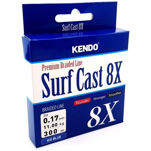 Kendo Surf Cast 8X Fighting 300 mt Örgü İp ( ICE BLUE)