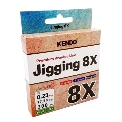 Kendo Jigging 8X Flash 300 mt Örgü İp (FLUO GREEN)