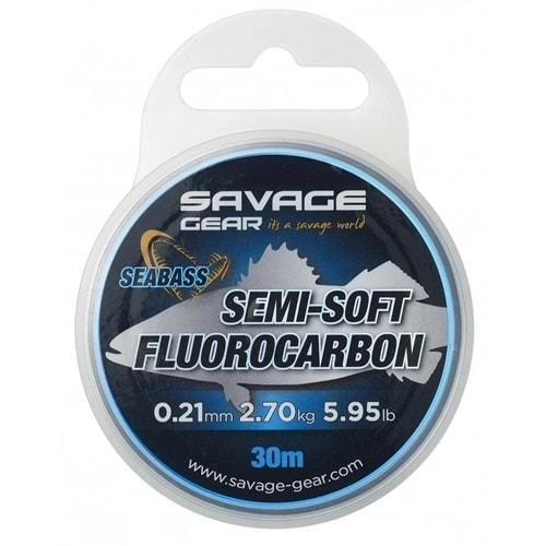 Savage Gear Semi-Soft Fluorocarbon Seabass 30 M Clear