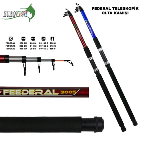EUROFISH Federal 80-160g Teleskopik Kamış KIRMIZI