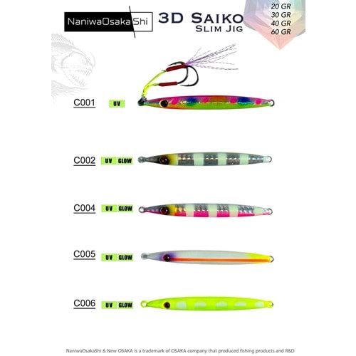 NaniwaOsakaShi 3D Saiko Slim Jig 30Gr