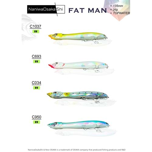 NANIWAOSAKASHI FAT MAN 135MM 26GR TOPWATER